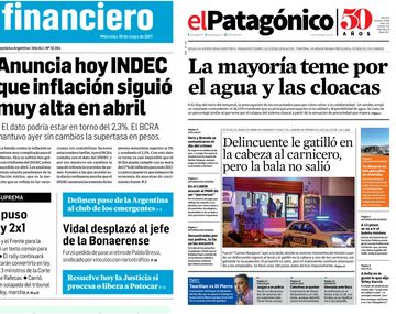 Tapas de diarios del miércoles 10 de mayo de 2017