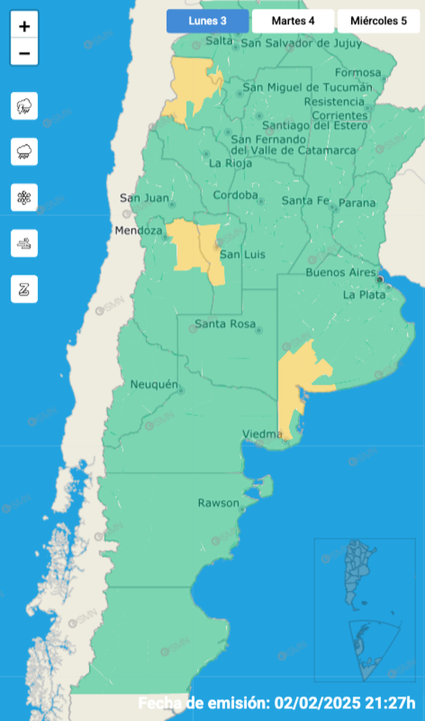 Alerta por tormentas y granizo en Buenos Aires y otras cinco provincias. Alerta por tormentas y granizo en Buenos Aires y otras cinco provincias. 