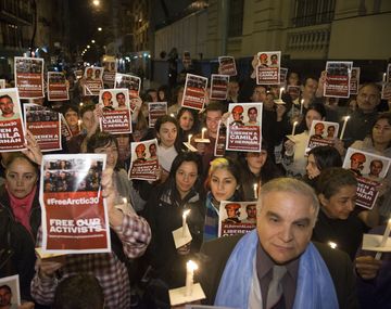 Marcha en la Embajada Rusa en Buenos Aires