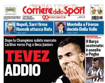 Tevez dejaría Juventus y tiene que elegir su próximo destino: ¿Boca o PSG?