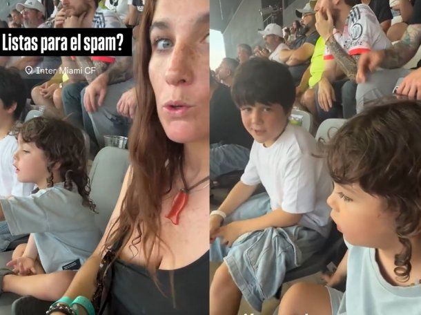 Juana Repetto llevó a sus hijos a ver a Lionel Messi y Rodrigo De Paul en Inter Miami