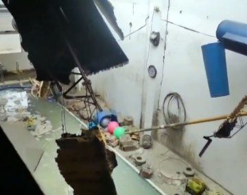 El techo del lugar cayó sobre la pileta y cinco personas resultaron heridas