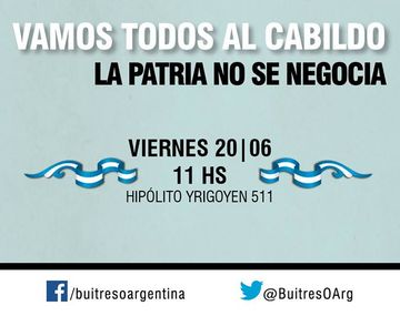 Convocan a una marcha bajo la consigna buitres o Argentina