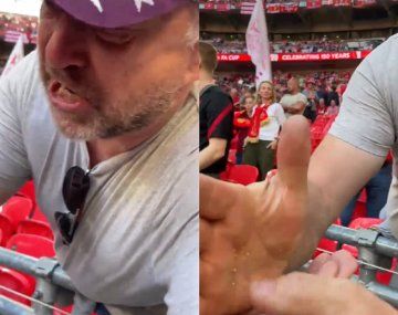 Pensé que era para mufar: el pedido de un hincha del Liverpool a un argentino en Wembley que es viral