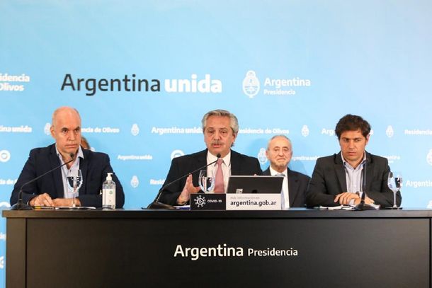 Alberto Fernández presentó sus filminas sobre la pandemia