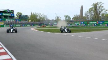Polémico toque entre Antonelli y Russel en la carrera Sprint del GP de Canadá Polémico toque entre Antonelli y Russel en la carrera Sprint del GP de Canadá