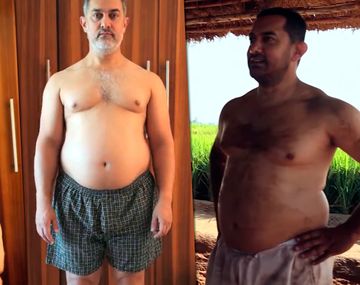 El actor Aamir Khan sorprendió con la transformación de su cuerpo.
