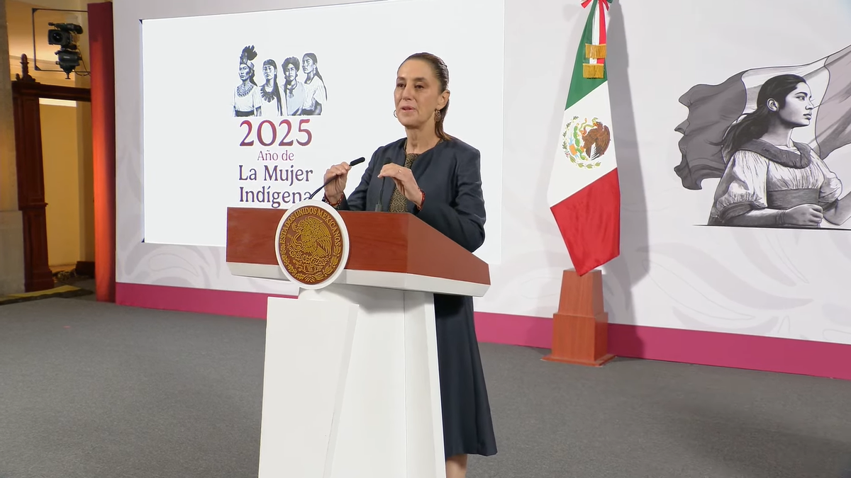 Claudia Sheinbaum en la Mañanera del Pueblo de este jueves.