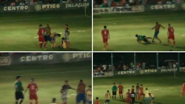 Otra cobarde agresión: un hincha entró a la cancha y le pegó a un árbitro