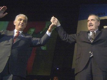 Víctor Martínez con Raúl Alfonsín
