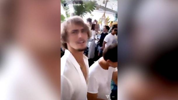Alex Zverev, de fiesta a una semana del escándalo del Adria Tour