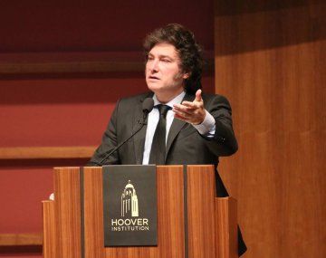 El presidente Javier Milei en la Universidad de Stanford.