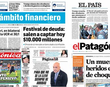 Tapas de diarios del miércoles 25 de enero de 2017