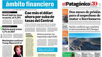 Tapas de diarios del jueves 13 de abril de 2017