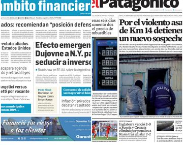 Tapas de diarios del lunes 9 de julio de 2018