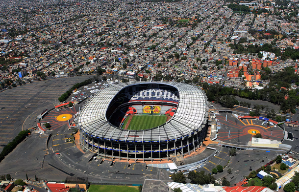 Vista aérea del Estadio Azteca.