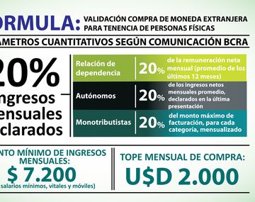 Ésta es la fórmula de la AFIP para autorizar la compra de dólares ahorro