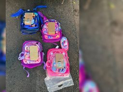 Así escondían cocaína en mochilas escolares