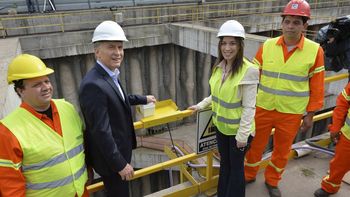 Macri en la obra del soterramiento del Sarmiento. Macri en la obra del soterramiento del Sarmiento.