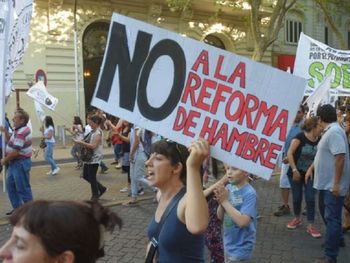Protestas contra la reforma laboral en diciembre de 2017.