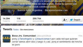 el twitter oficial de boca estallo contra angelici y macri el twitter oficial de boca estallo contra angelici y macri