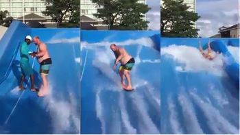 video: quiso hacer surf en una pileta pero paso un mal rato video: quiso hacer surf en una pileta pero paso un mal rato