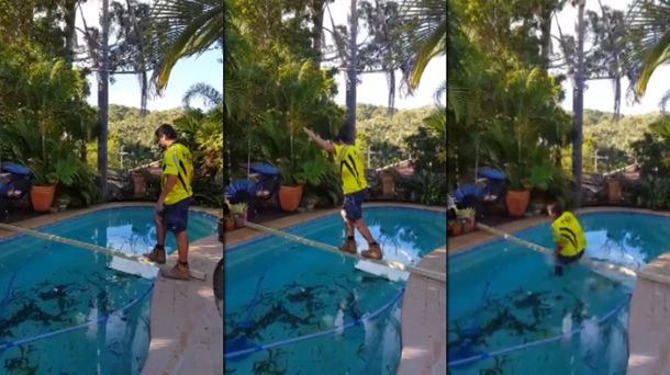 Así fue la dura caída en la pileta