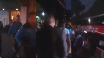 un hincha de belgrano apreto al plantel antes de jugar contra velez un hincha de belgrano apreto al plantel antes de jugar contra velez