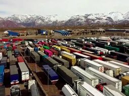 nieve en mendoza: camiones quedaron varados en la ruta a la espera de la reapertura del paso cristo redentor