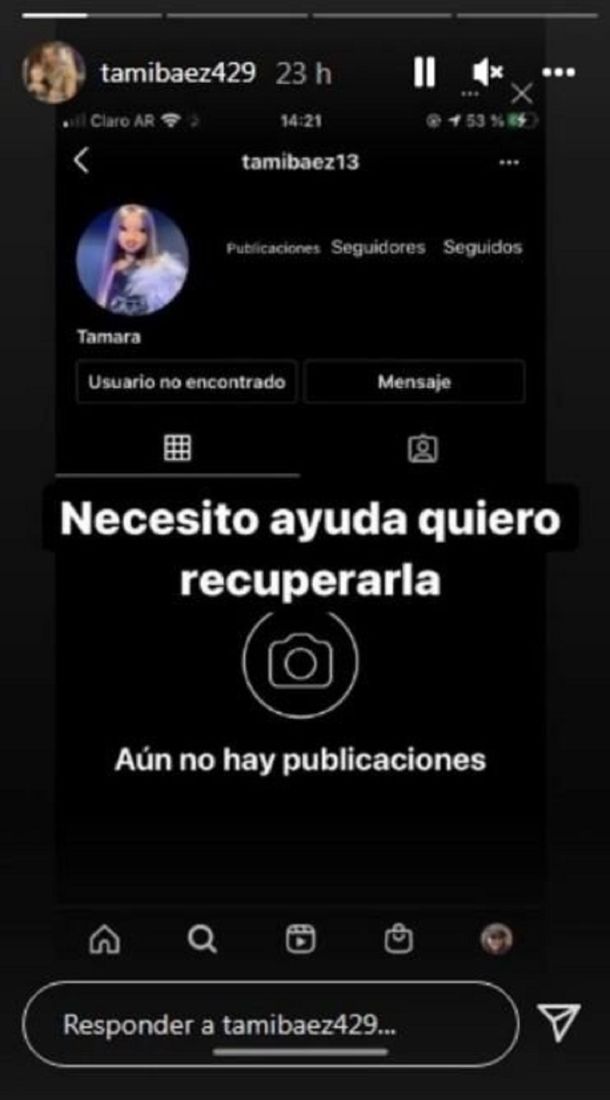 Desesperado pedido de Tamara Báez, la novia de L-Gante: Necesito ayuda