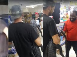 Persiguió a los clientes con un caimán