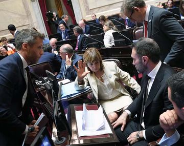 Patricia Bullrich junto a senadores libertarios.