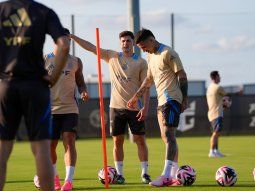 Primera práctica de la Selección Argentina en Estados Unidos.