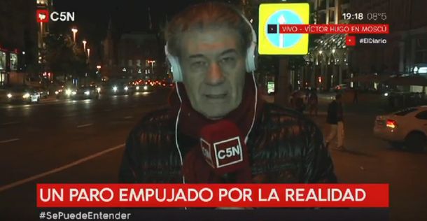 Víctor Hugo Morales realizó su editorial desde Moscú