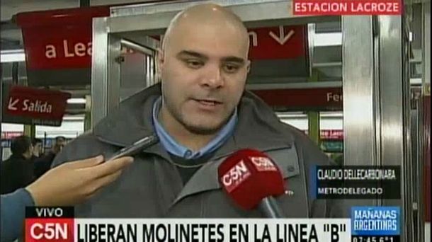 Metrodelegados dejaron viajar gratis a pasajeros de la línea B