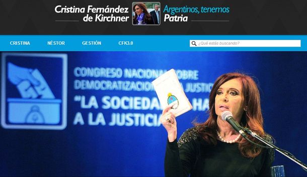 Cristina presentó en Twitter su nueva página web