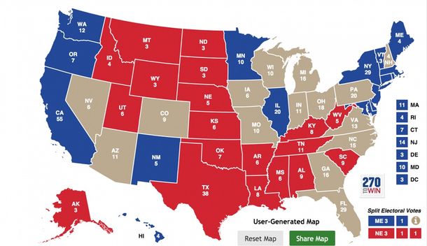 Los llamados swing states son considerados claves para la definición de las elecciones