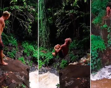 Se tiró desde un acantilado y se rompió costillas