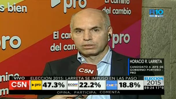 Larreta en C5N: La diferencia del PRO es un orgullo, ganamos por casi el doble