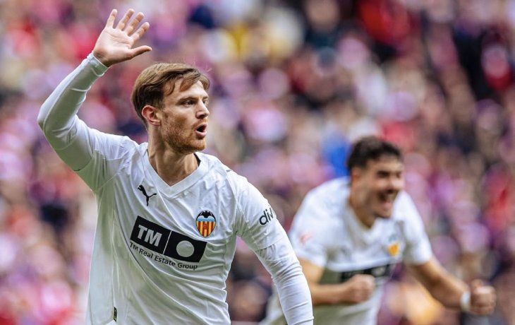El golazo de Lucas Beltrán para el empate parcial de Valencia vs. Atlético Madrid