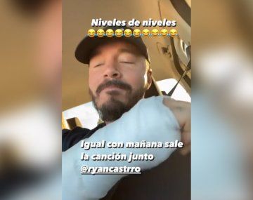 J Balvin se accidentó en Córdoba y terminó enyesado