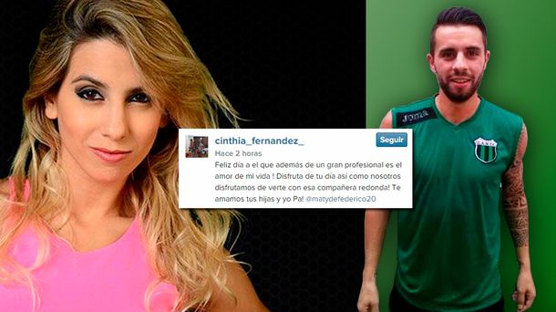 La dedicatoria de Cinthia Fernández a Matías Defederico en el Día del Futbolista