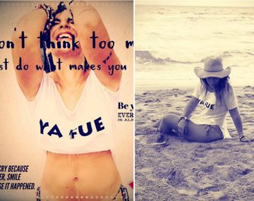 Gianinna modelo de su marca de ropa 