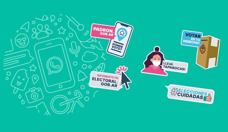 Los stickers oficiales de las elecciones para usar en WhatsApp