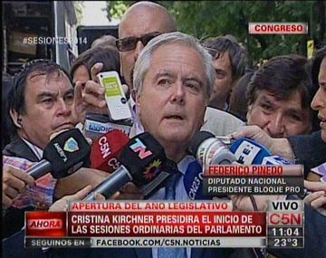 Pinedo: Espero que Cristina hable del narcotráfico