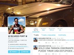 Captura de la cuenta de Twitter de Ricardo Fort