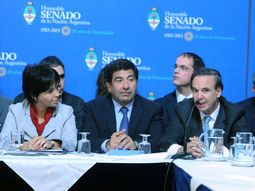 La presidenta del Banco Central, Mercedes Marcó del Pont, el titular de la AFIP, Ricardo Echegaray y el senador Miguel Angel Pichetto La presidenta del Banco Central, Mercedes Marcó del Pont, el titular de la AFIP, Ricardo Echegaray y el senador Miguel Angel Pichetto