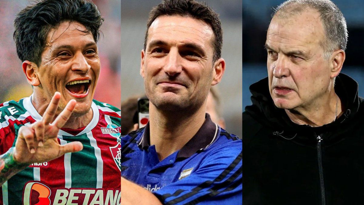 Germán Cano Lionel Scaloni Y Marcelo Bielsa En La Lucha Por Ser El