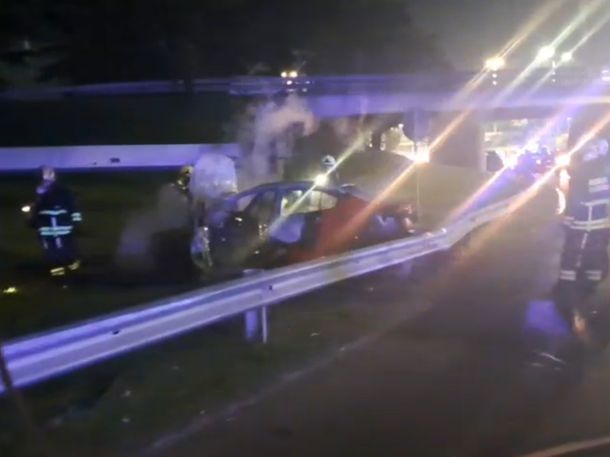 Impactante choque e incendio en la General Paz: un hombre resultó herido