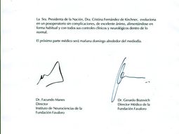 Éste es el quinto parte médico tras la operación de Cristina